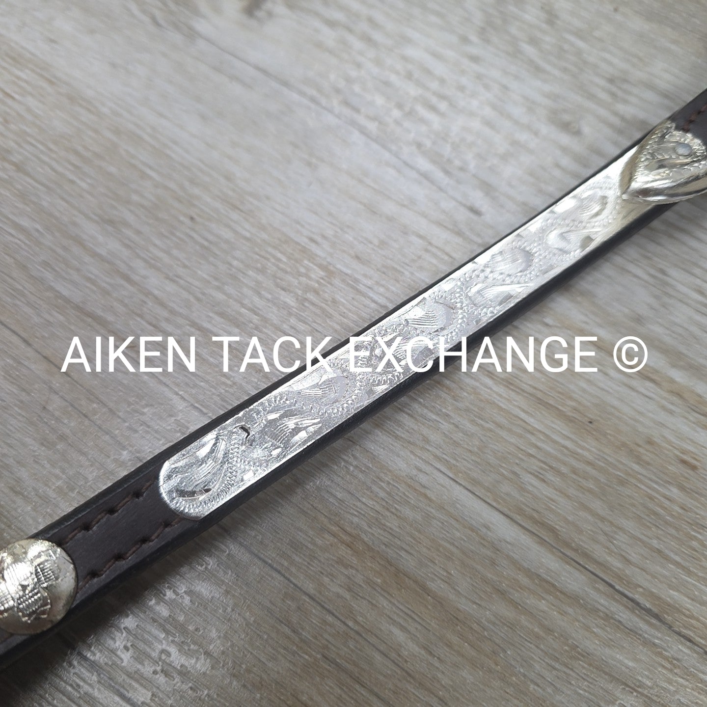 Tough1 Royal King Double Ear Show Headstall with Buckle End Split Reins, Horse