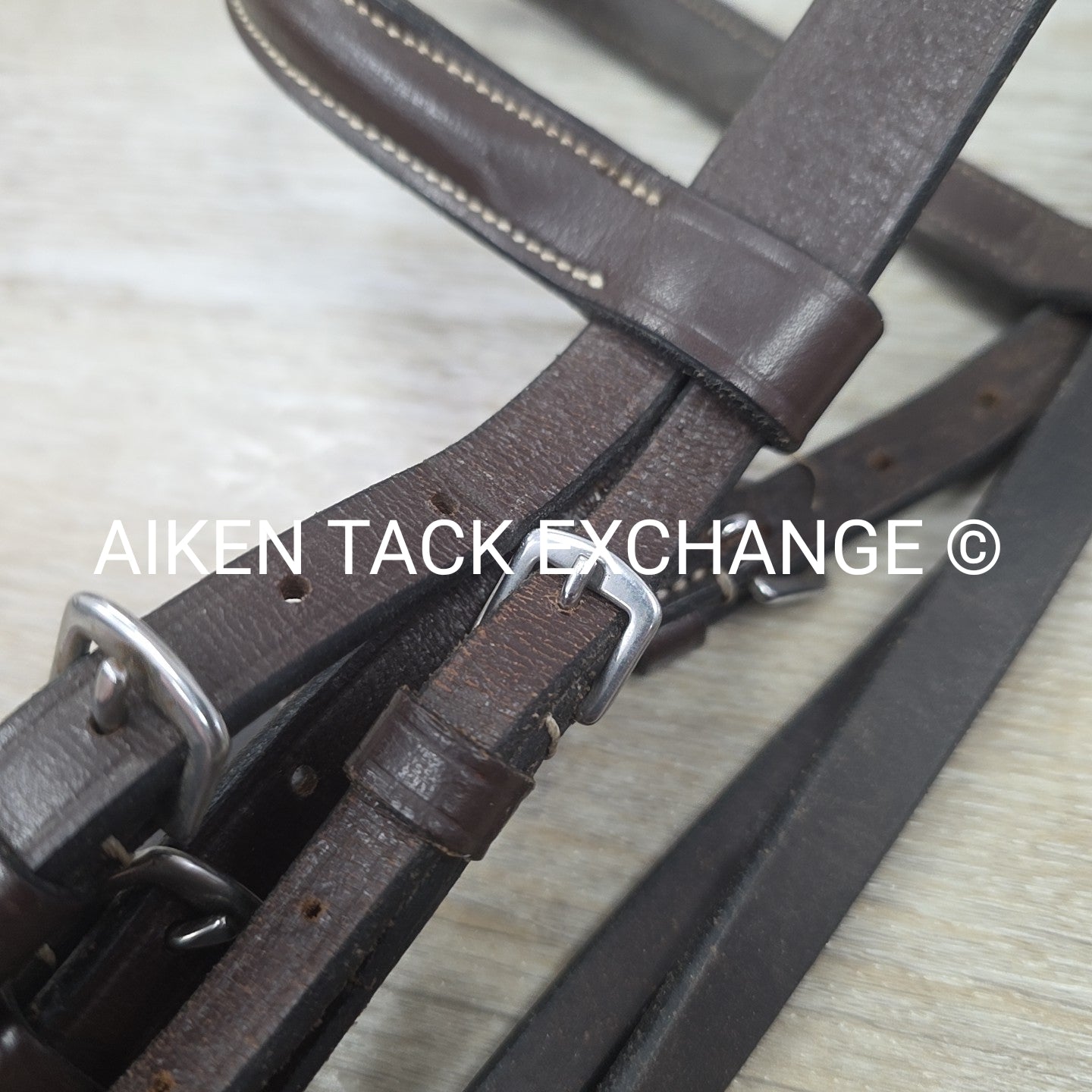 Fancy Stitched Bridle with Matching Laced Reins, Brown, Size Pony