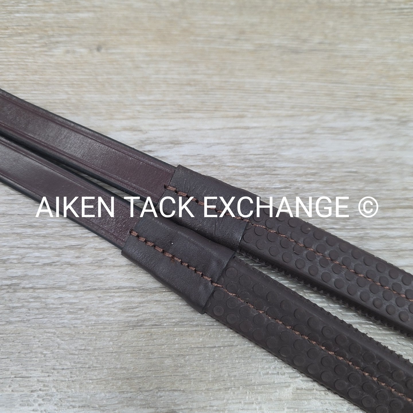 KL Select Red Barn Rubber Grip Reins, Brown, Size Full