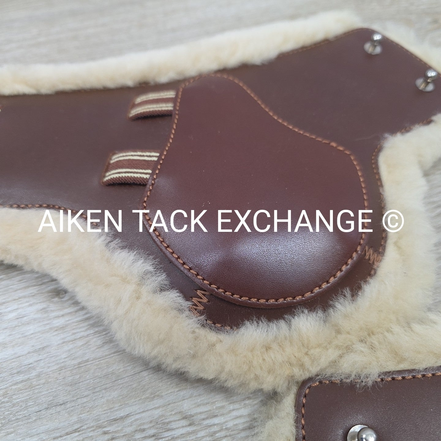 Prestige Sheepskin Lined Leather Hind Fetlock Boots, Brown, Size Large