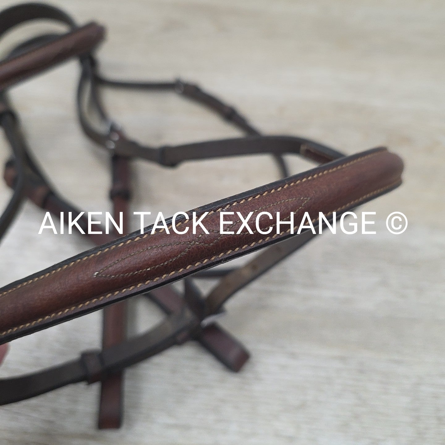 Plain Raised Bridle with Matching Laced Reins, Brown, Size Cob