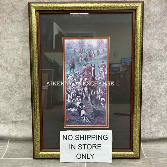 Whitehead Fox Hunt Print, Matted and Framed, 14.5" x 20.5"