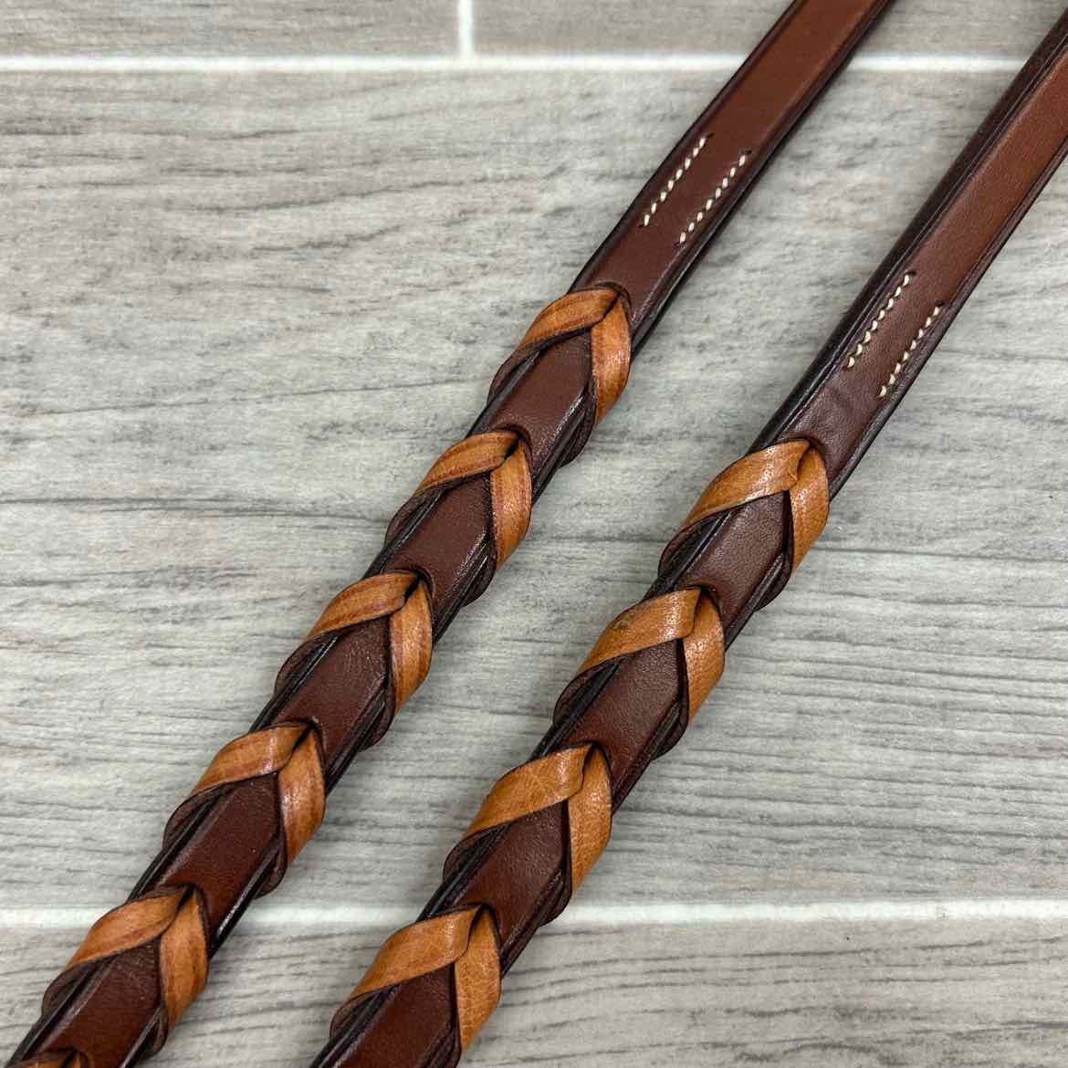 Harmohn Kraft Flat Laced Reins, Brown, 1/2" x 54", Brand New