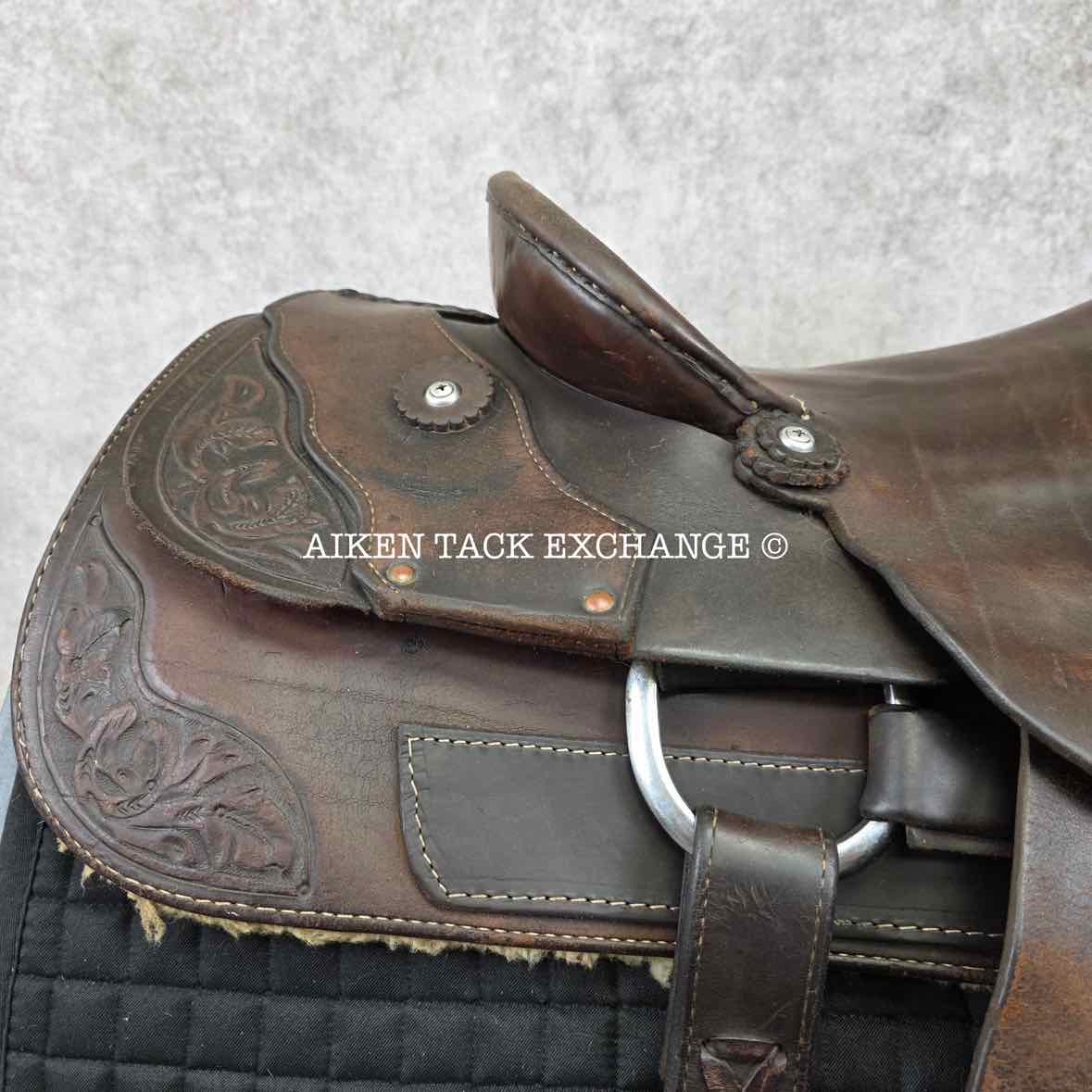 Roping Western Saddle, 15" Seat, Wide Tree - Full QH Bars, Weighs Approximately 49 lbs