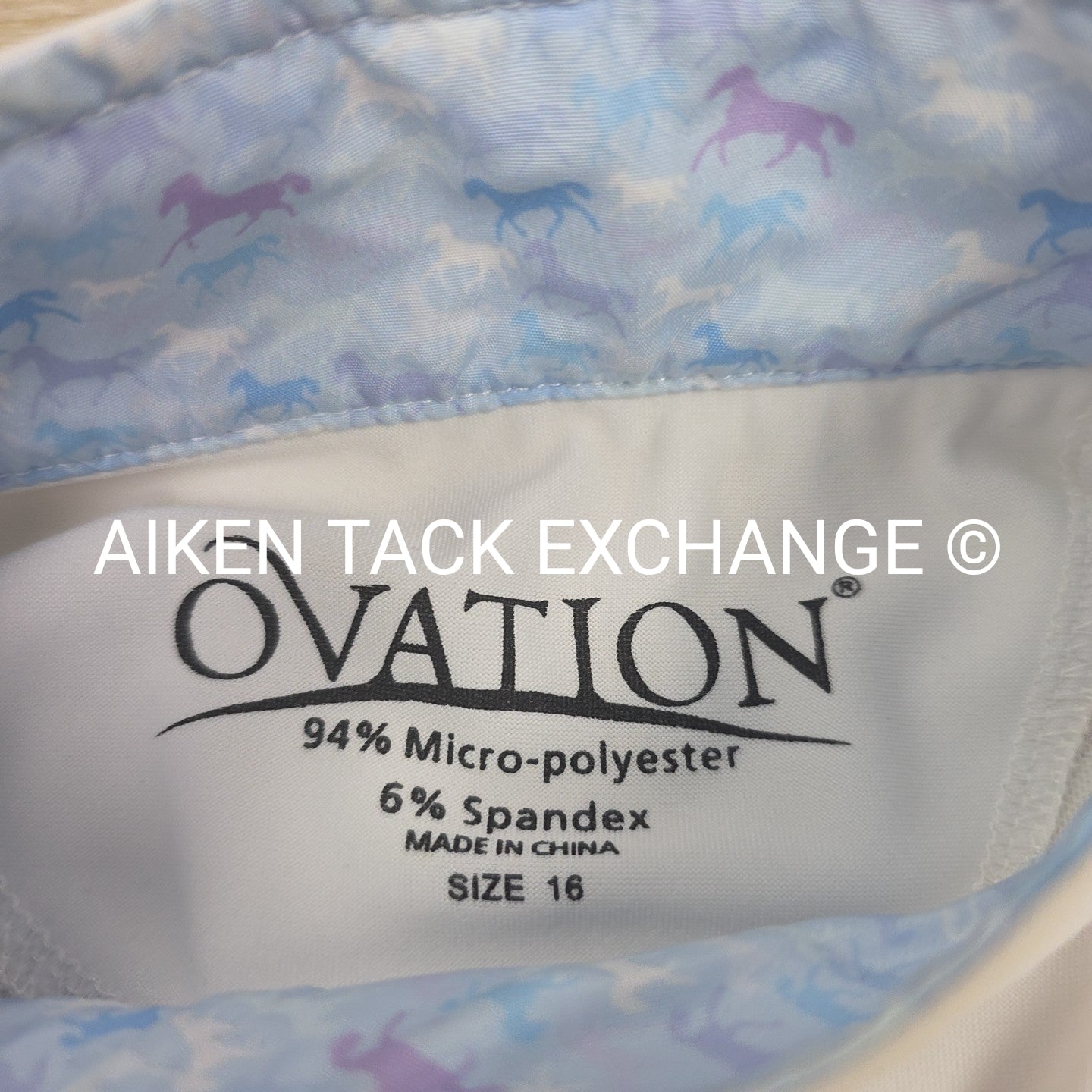 Ovation Long Sleeve Show Shirt, Size 16