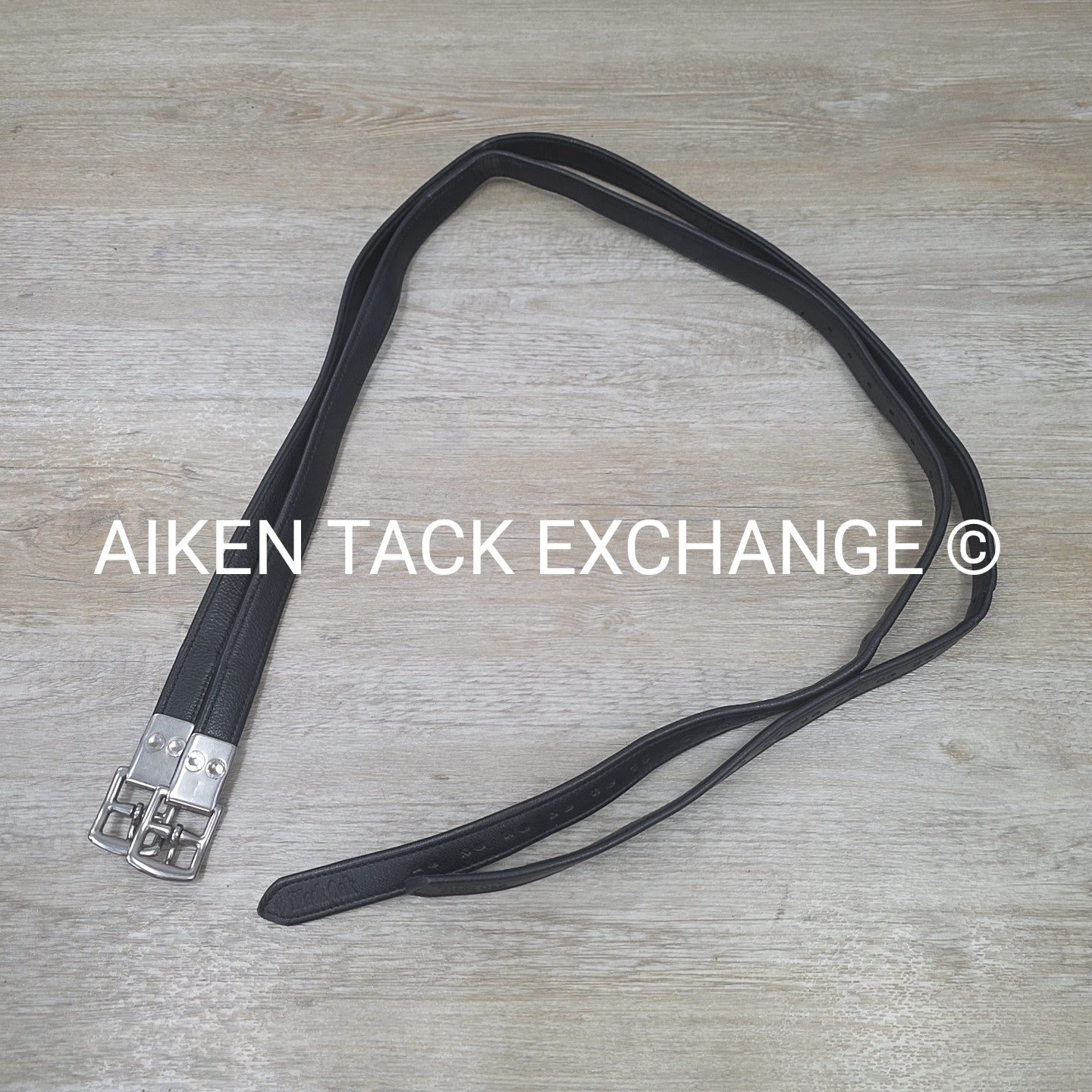 KL Select Black Oak Calf Lined Stirrup Leathers, Black, 54"
