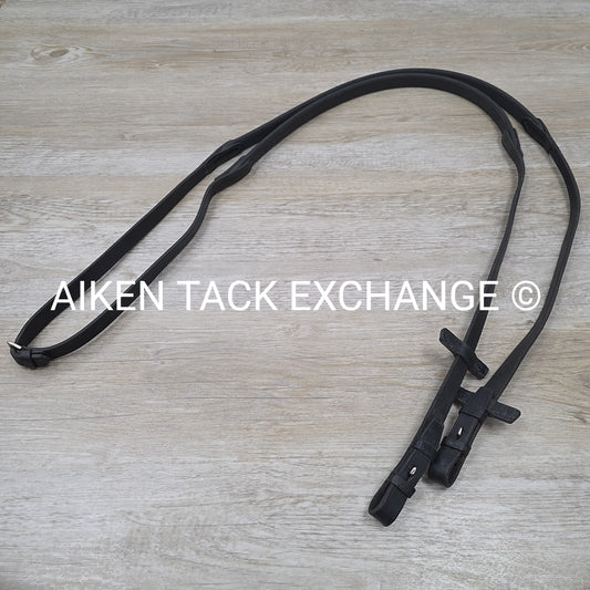 Stubben Rubber Reins, Black, 56"