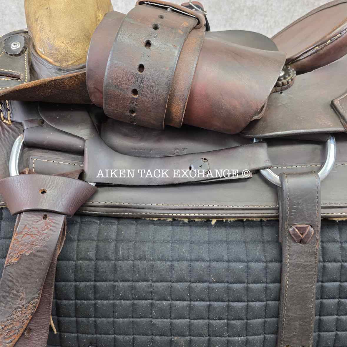 Roping Western Saddle, 15" Seat, Wide Tree - Full QH Bars, Weighs Approximately 49 lbs