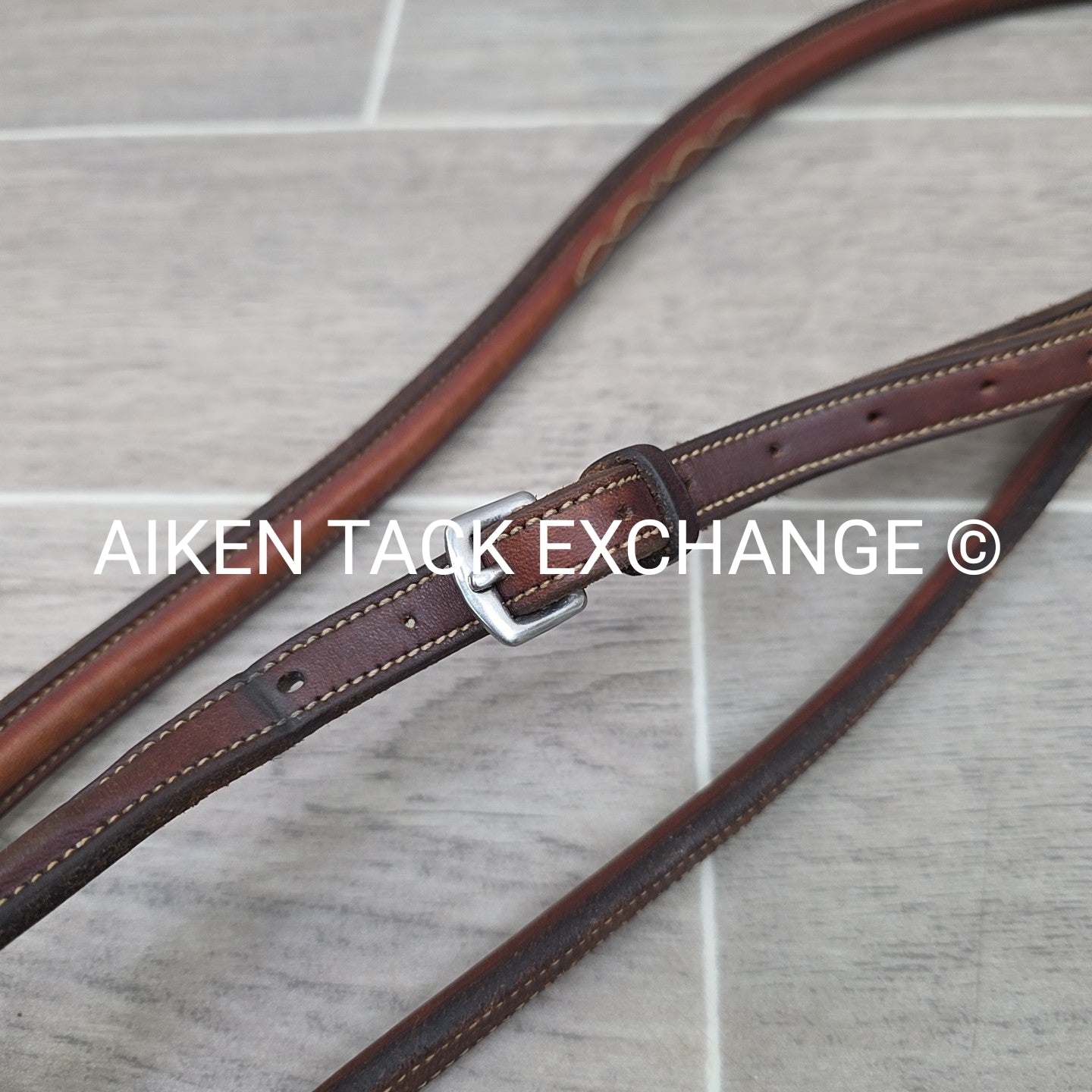 Edgewood Square Raised Fancy Stitched Standing Martingale, Brown, Oversize