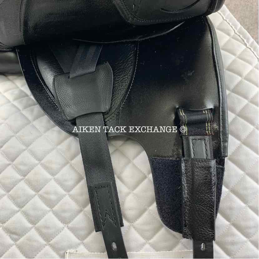 **SOLD** 2019 Prestige X-D1D K Zero Monoflap Dressage Saddle, 17" Seat, Medium Tree, Wool Flocked Panels