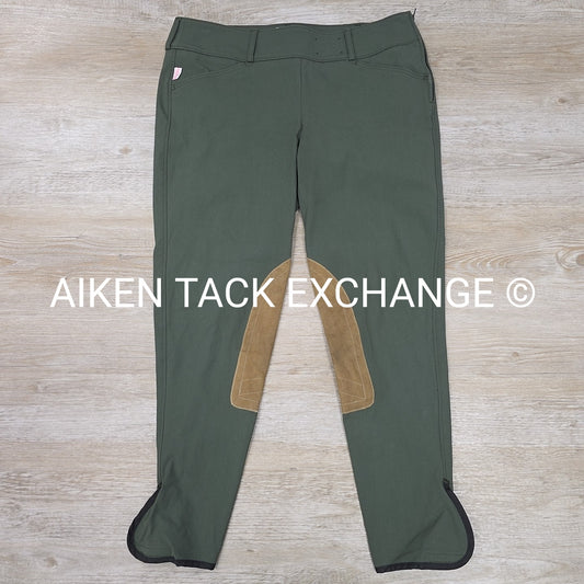 Tailored Sportsman Trophy Hunter Knee Patch Breeches in Hunter Green, Women's 32