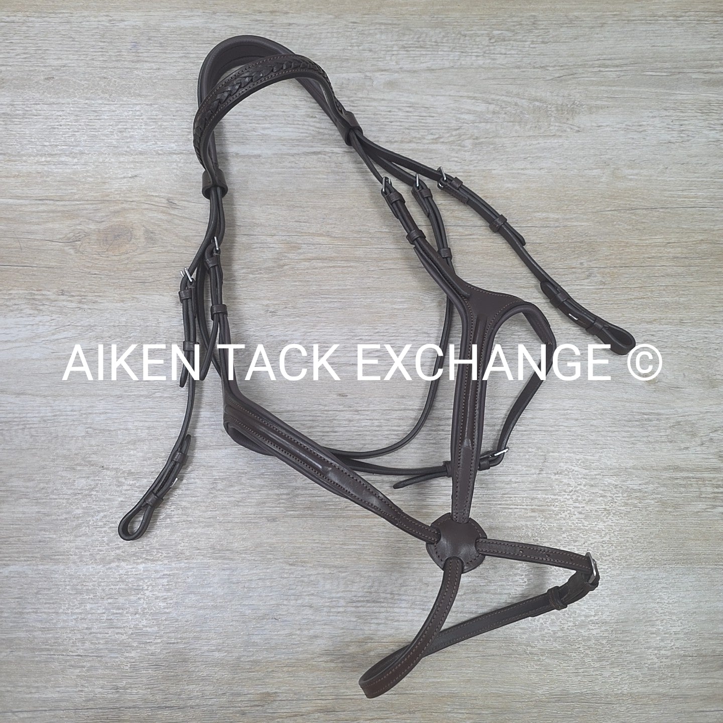 Ergonomic Figure 8 Bridle, No Reins, Brown, Size Full