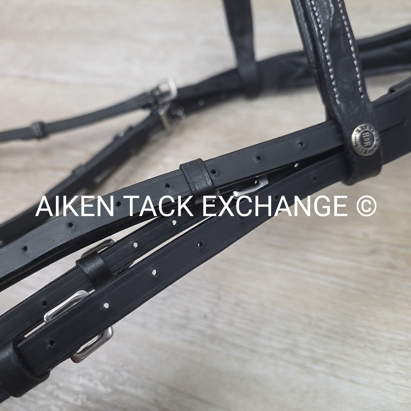 HDR Pro Mono Crown Plain Raised Padded Bridle with Laced Reins, Black, Oversize