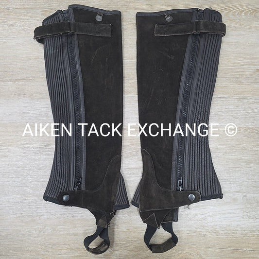 Ovation Suede Half Chaps, Brown, Size Large