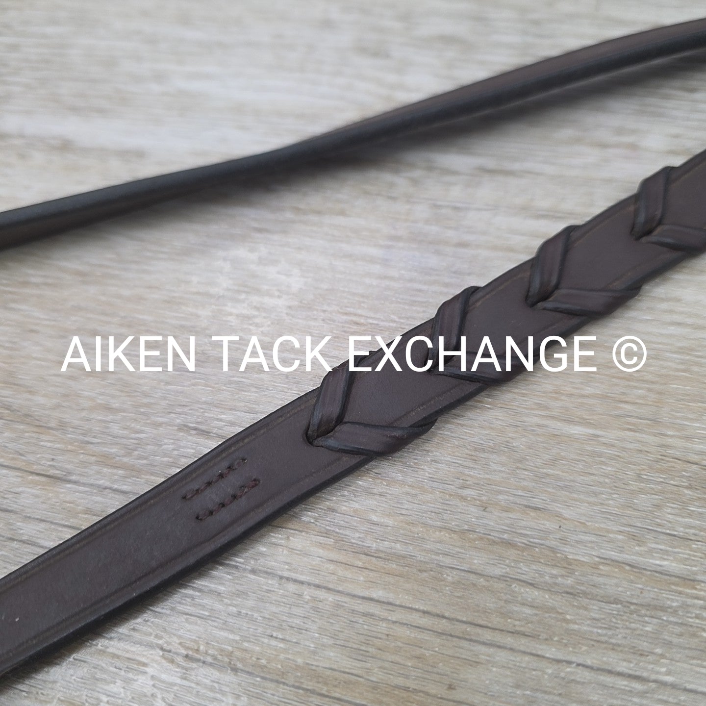 Dy'on Square Raised Fancy Stitched Laced Reins, Brown, 56"
