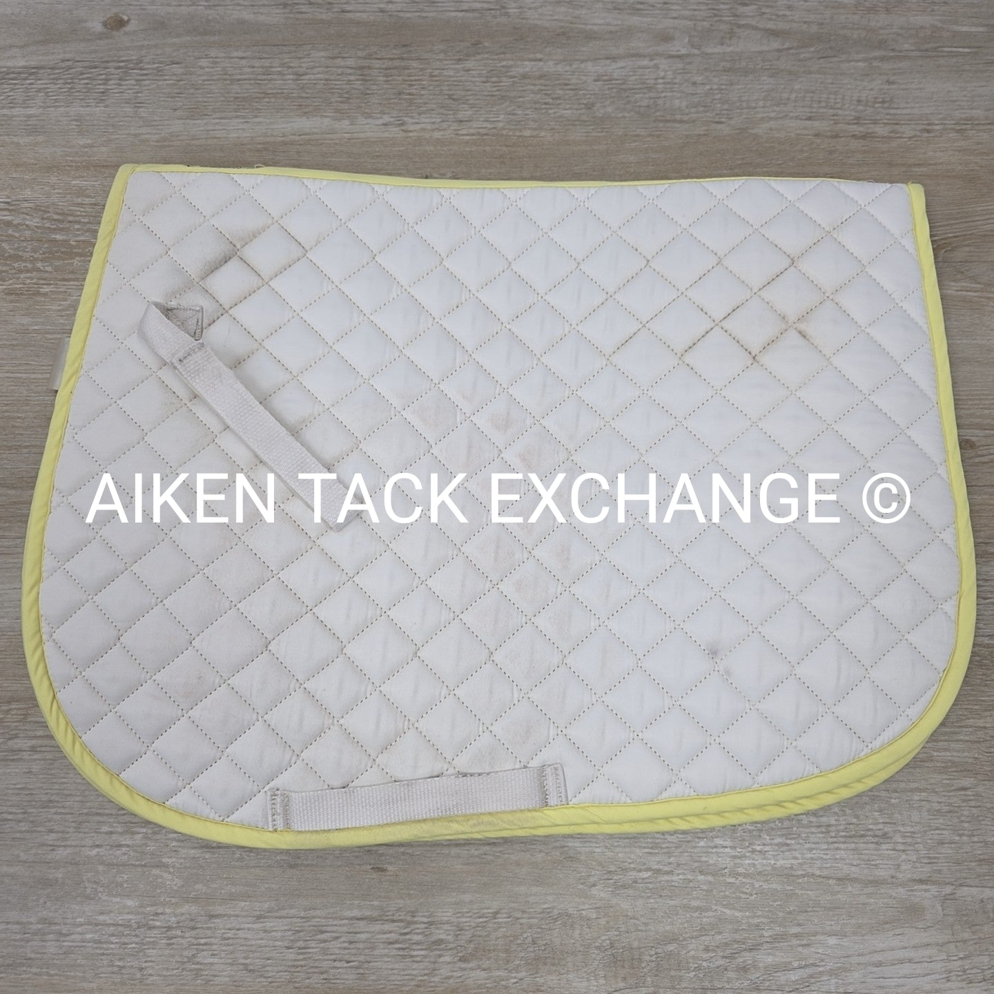 Dover Saddlery All Purpose Pony Saddle Pad, White with Yellow Trim