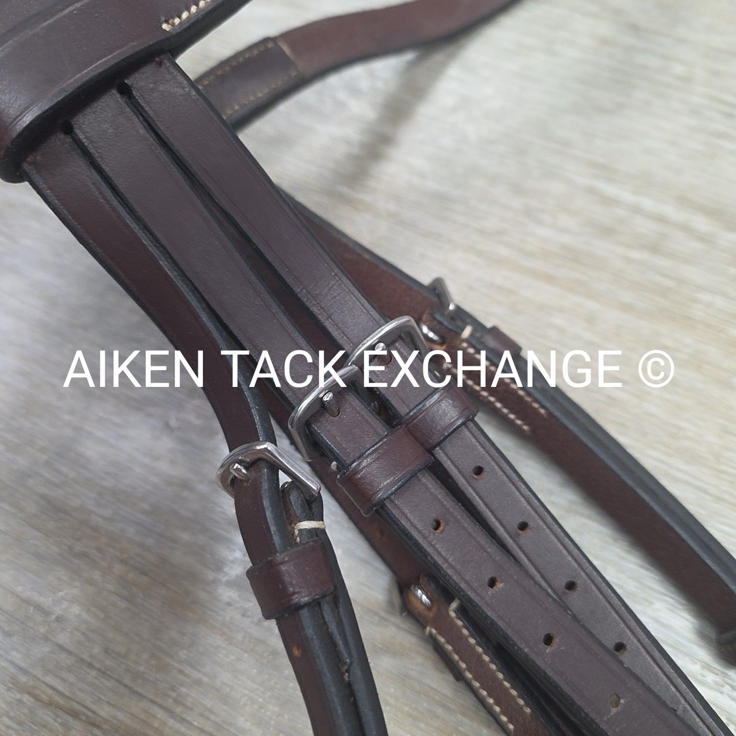 Monocrown Flat Hunt Bridle, No Reins, Brown, Oversize
