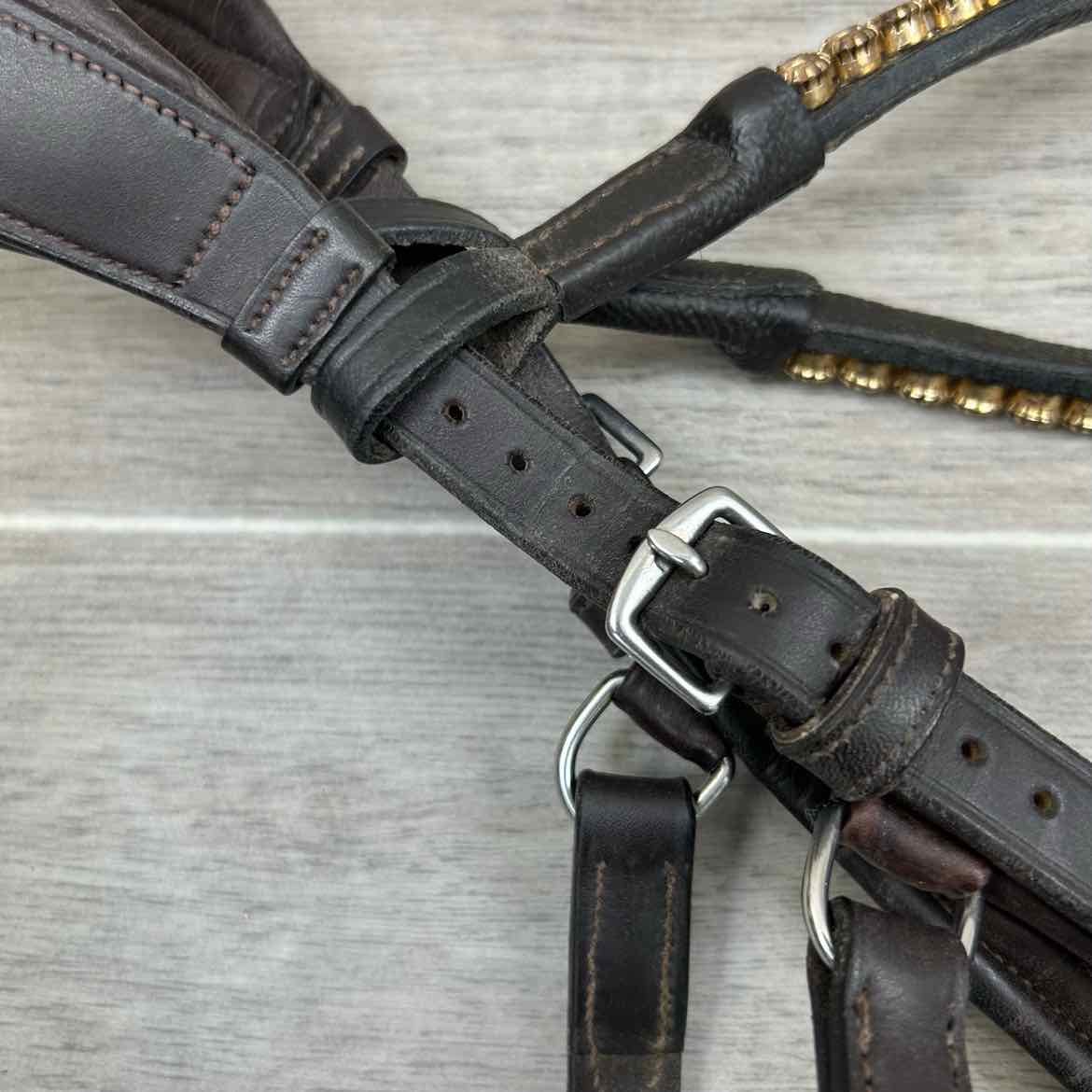 PS of Sweden King Edward Bridle with Bling Browband, No Reins, Brown, Size Full