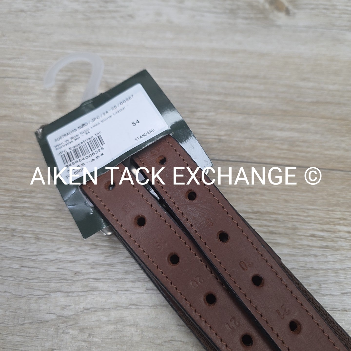 HDR Nylon Lined Stirrup Leathers, Australian Nut, 54"