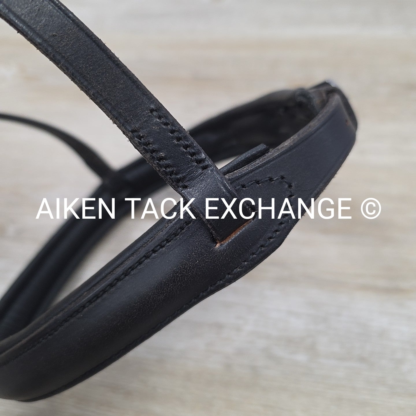 Tony Slatter Saddlery Noseband & Curb Rein, Black, Size Full