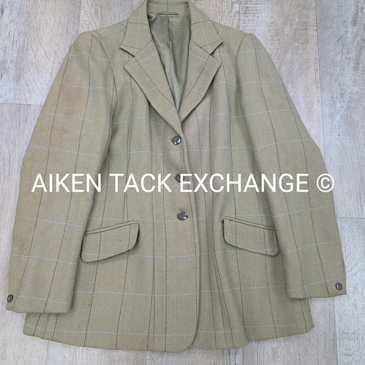 Shires Wool Blend Hunt Coat w/ Zipper Pockets, Size 14