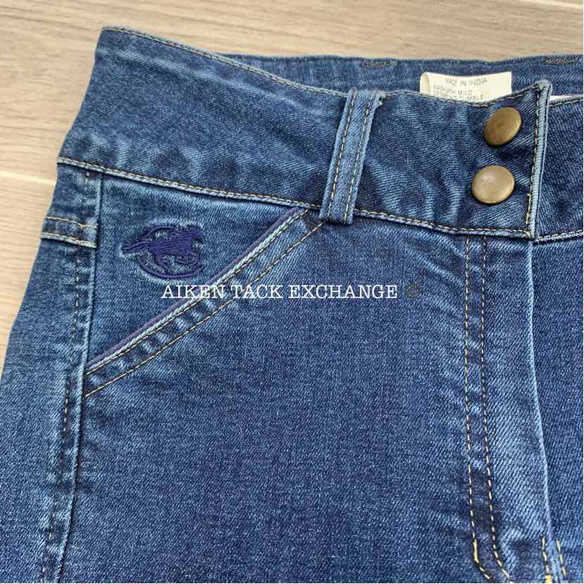 SmartPak Piper Stretch Denim Knee Patch Breeches, Size 24 R