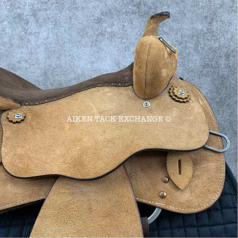 Roughout Training Western Saddle, 16" Seat, Regular Tree - Semi QH Bars