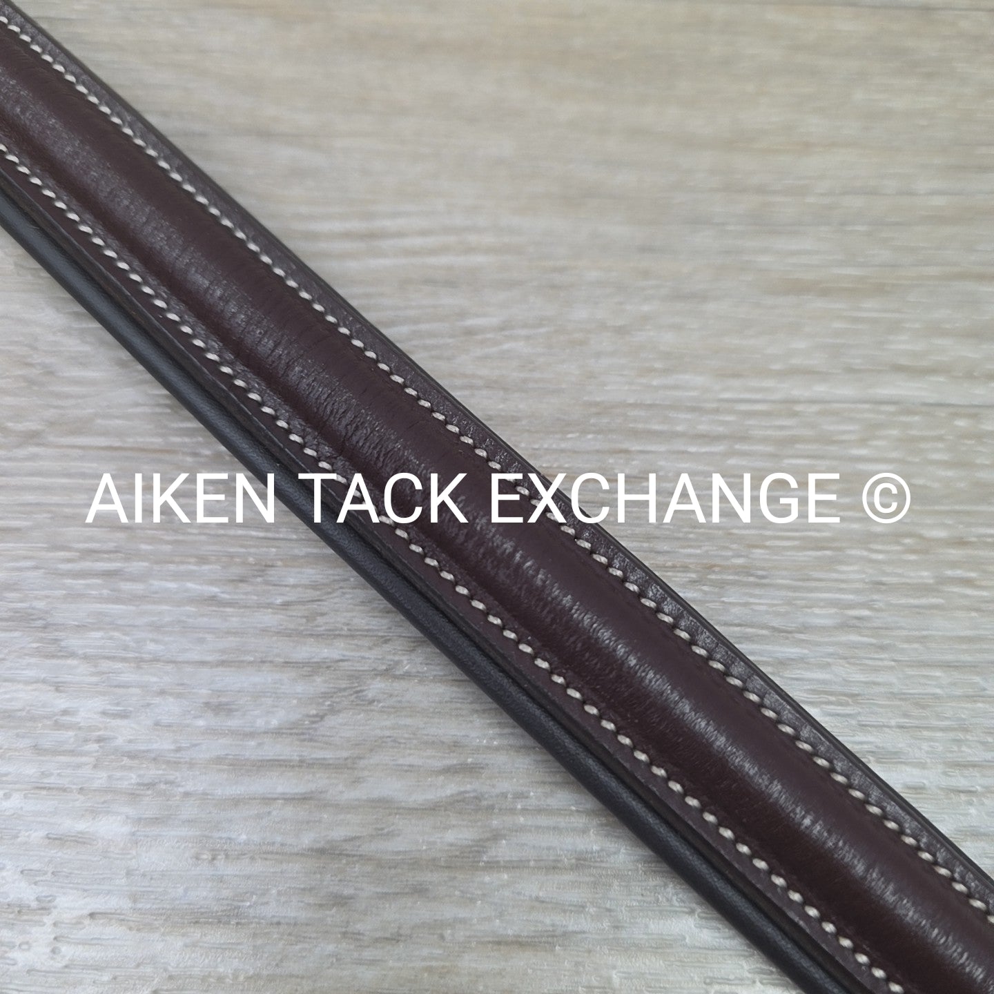 Plain Round Raised Padded Browband, Brown, 15"