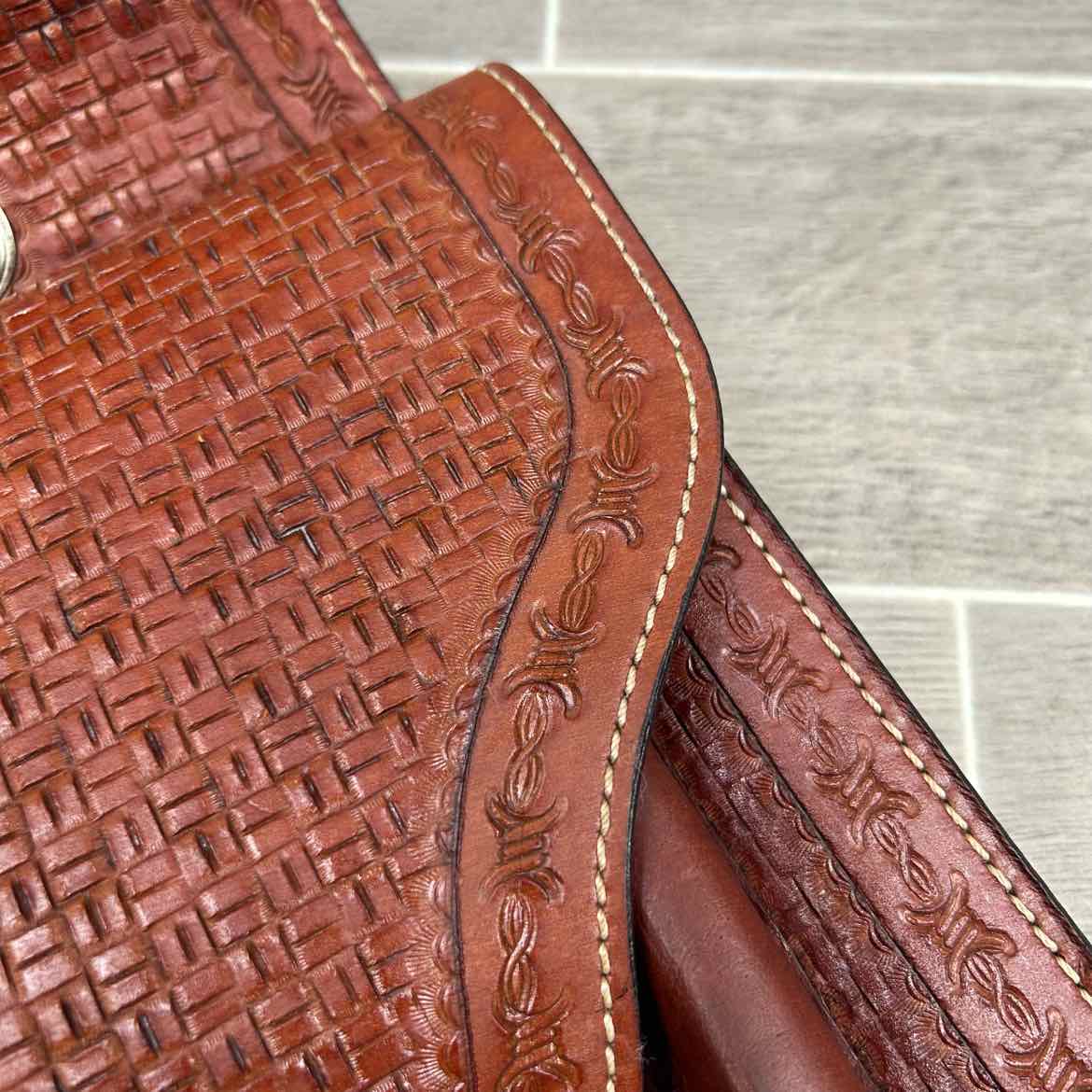 Tooled Leather Saddle Bag