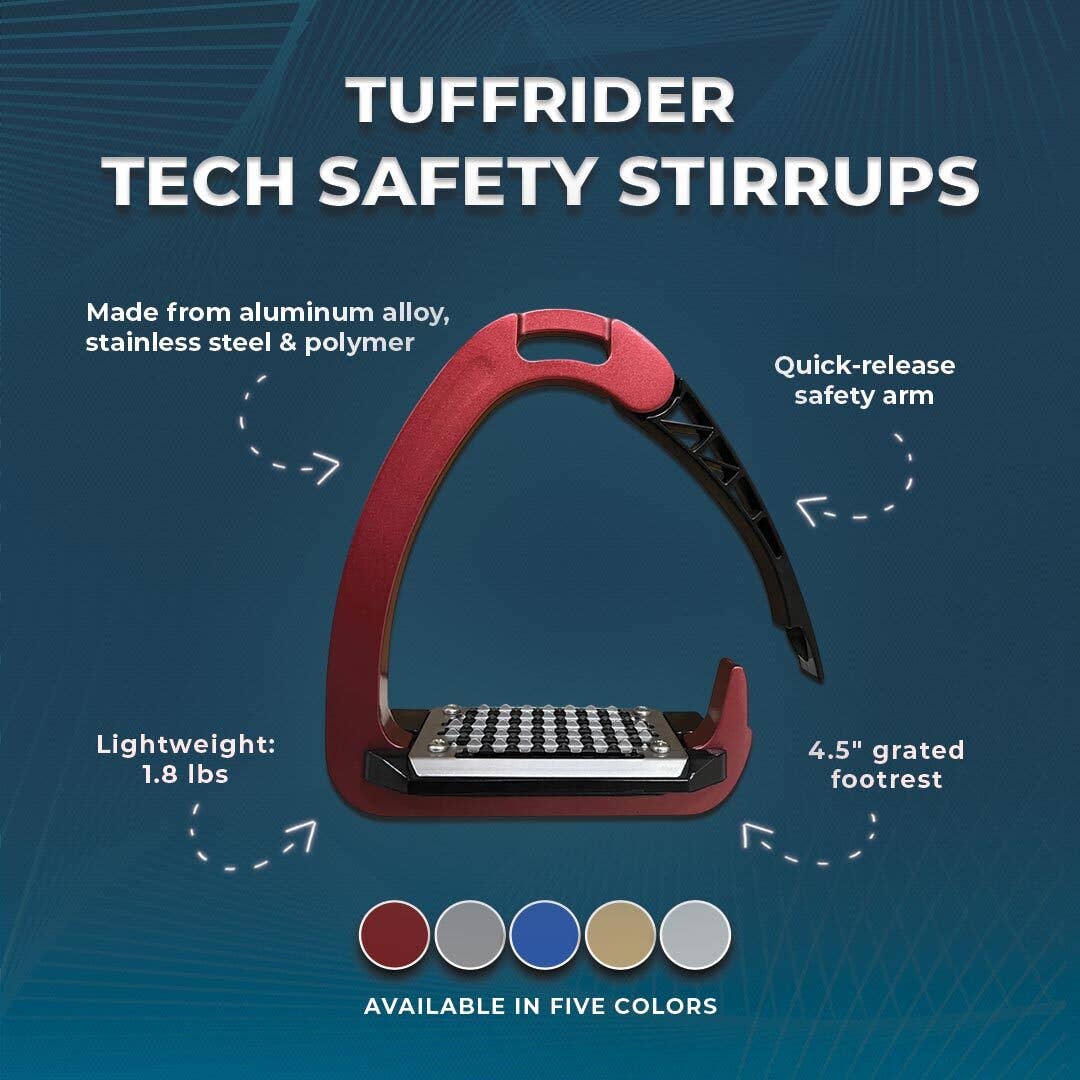TuffRider Tech Safety Stirrups: Dark Grey / STD