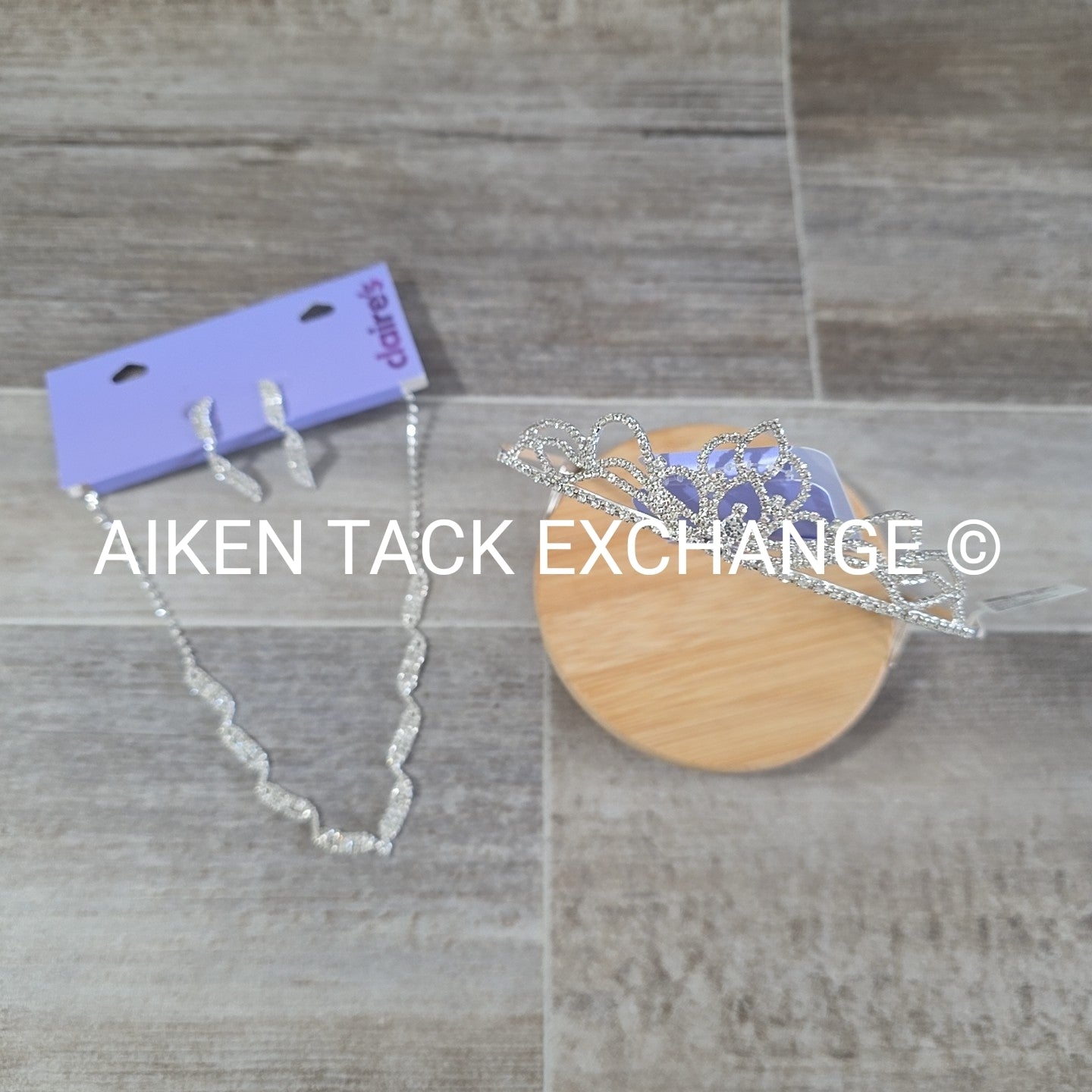 Claire's Bundle - 1 Tiara, 1 Set of Earrings, 1 Necklace