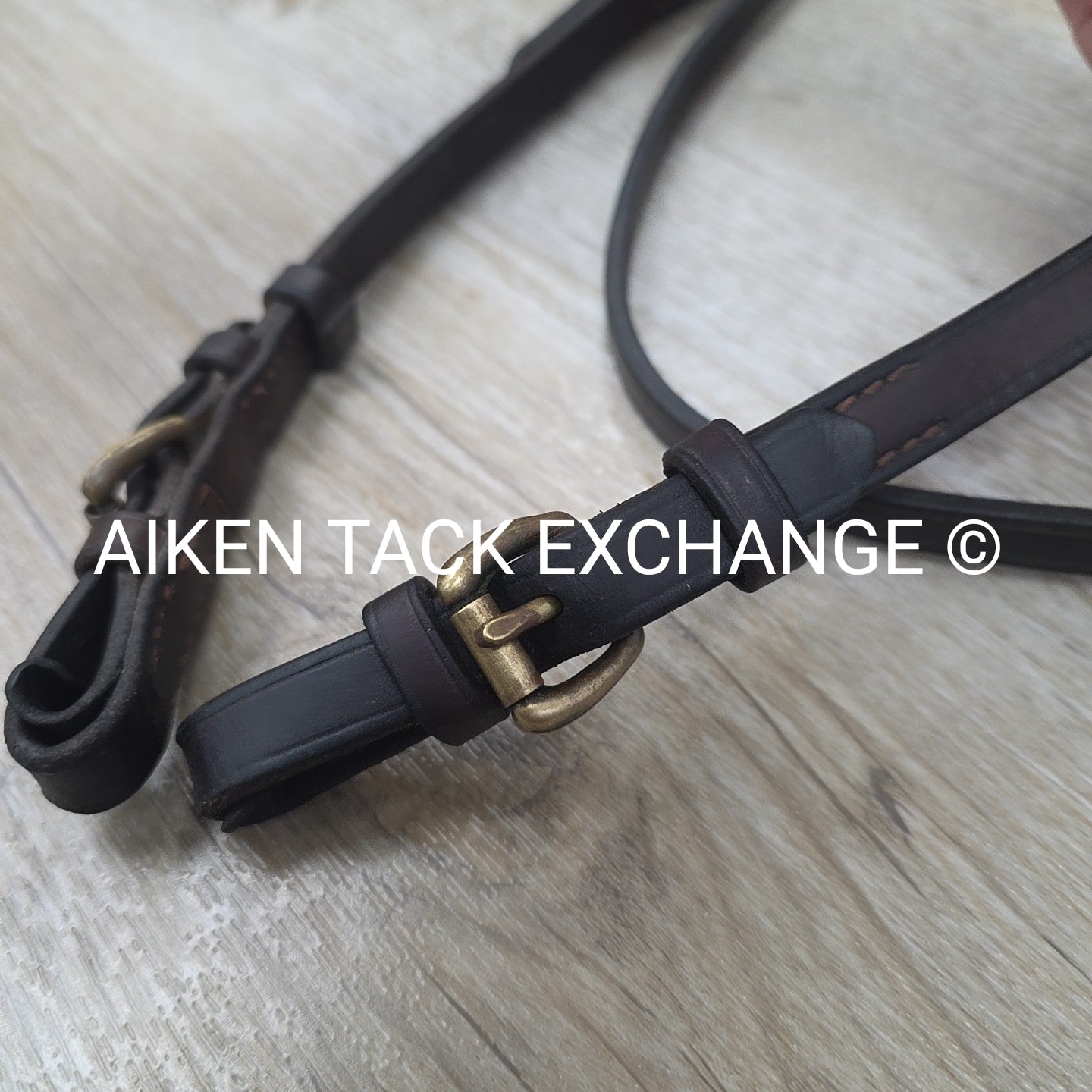 Nunn Finer Bridle Missing Noseband with Flat Leather Reins, Brown, Size Full