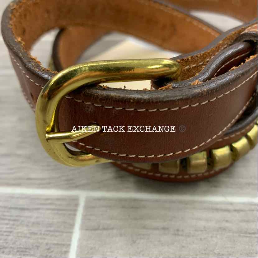 Tory Leather Clincher Brass Buckle Belt, Size 26