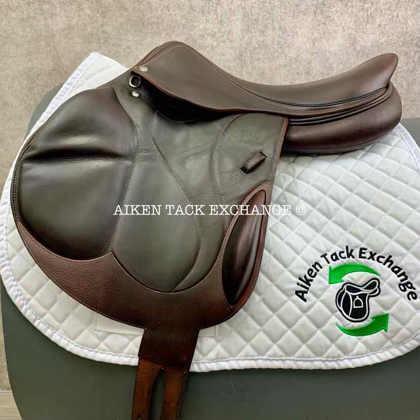 2017 Devoucoux Chiberta O Monoflap Jump Saddle, 17.5" Seat, 3AA Flap, Medium Wide Tree, D3D Panels, Full Buffalo Leather
