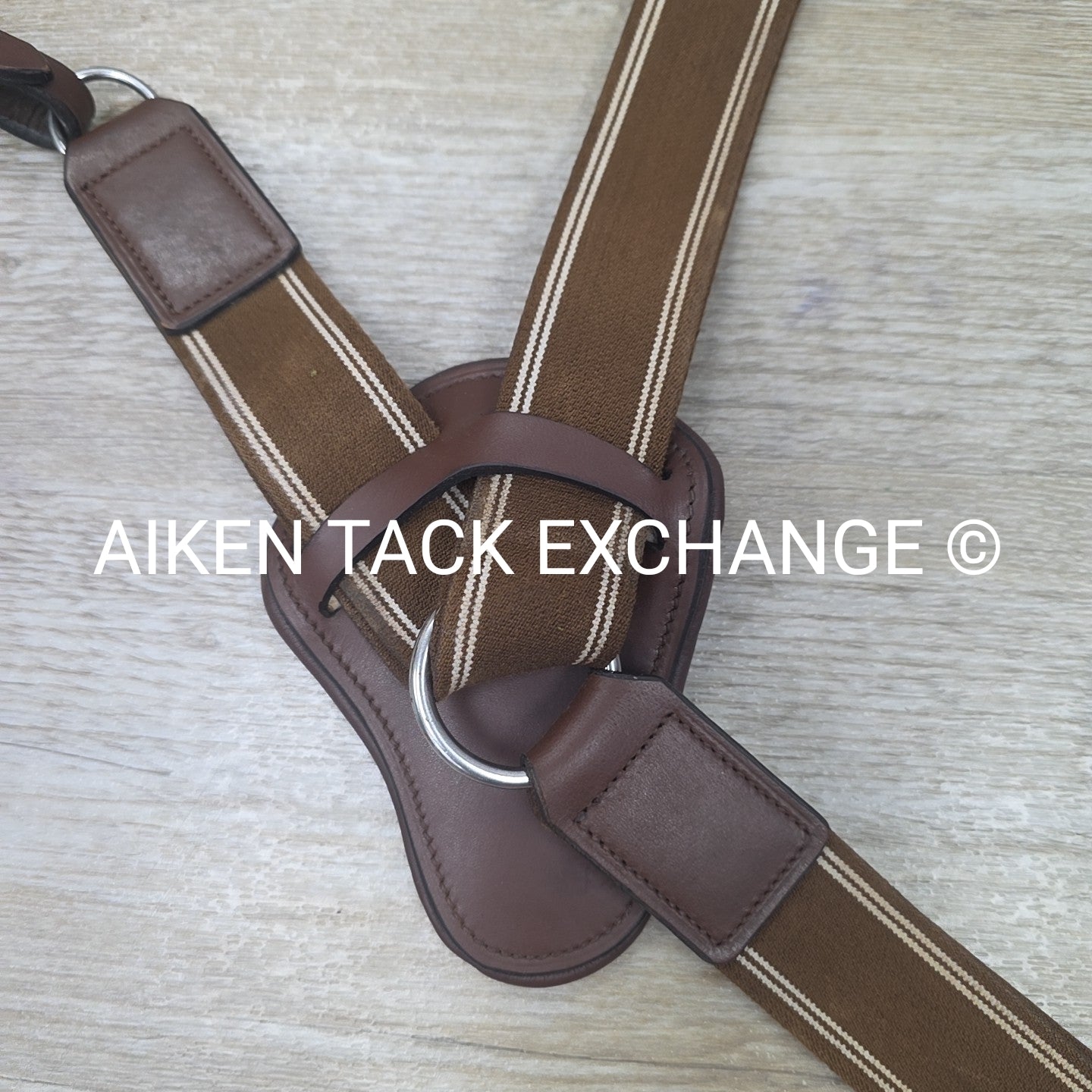 QHP Sedna 5 Point Breastplate with Running, Brown, Size Full