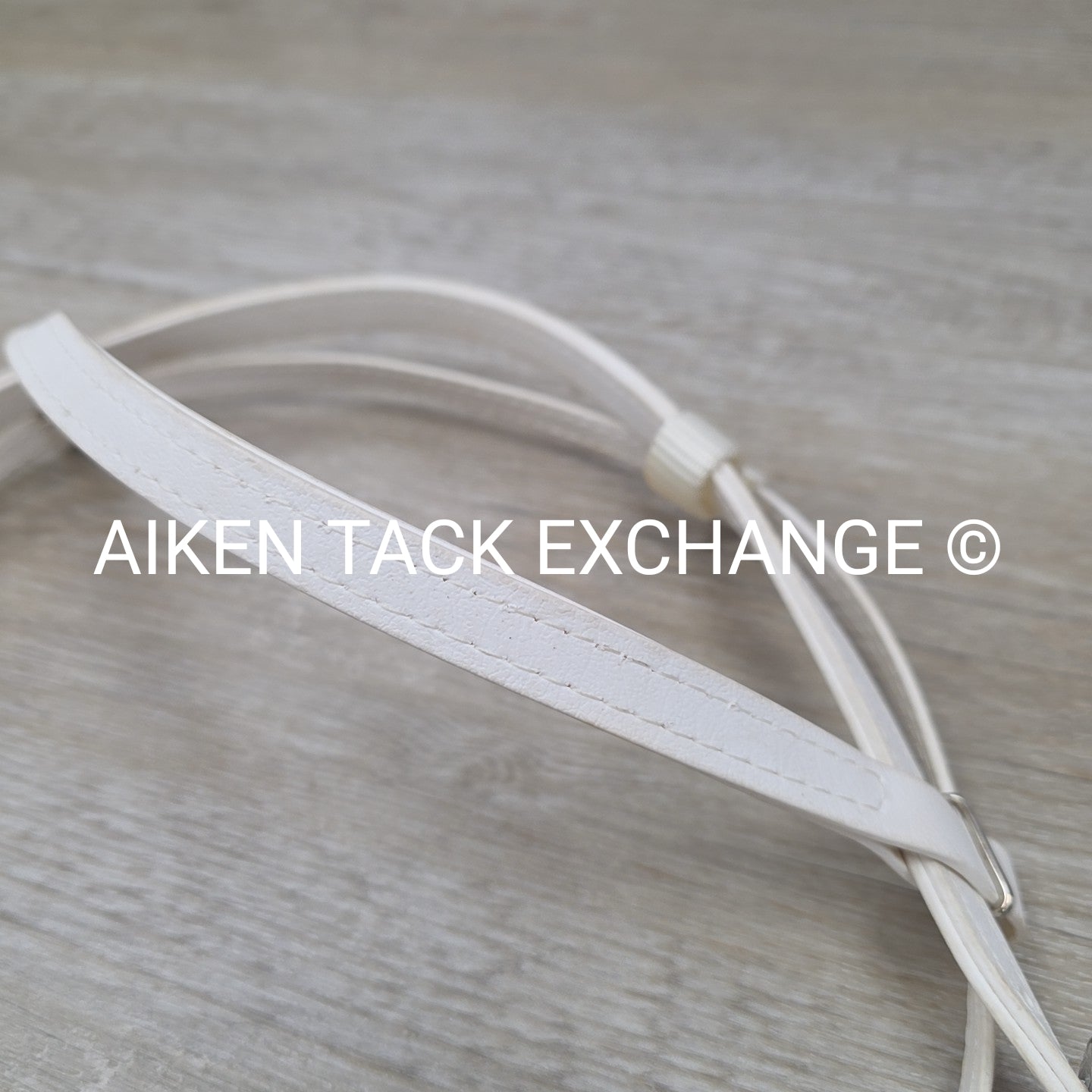 Jacks Beta Headstall and Curb Strap, White, Size Cob / Full