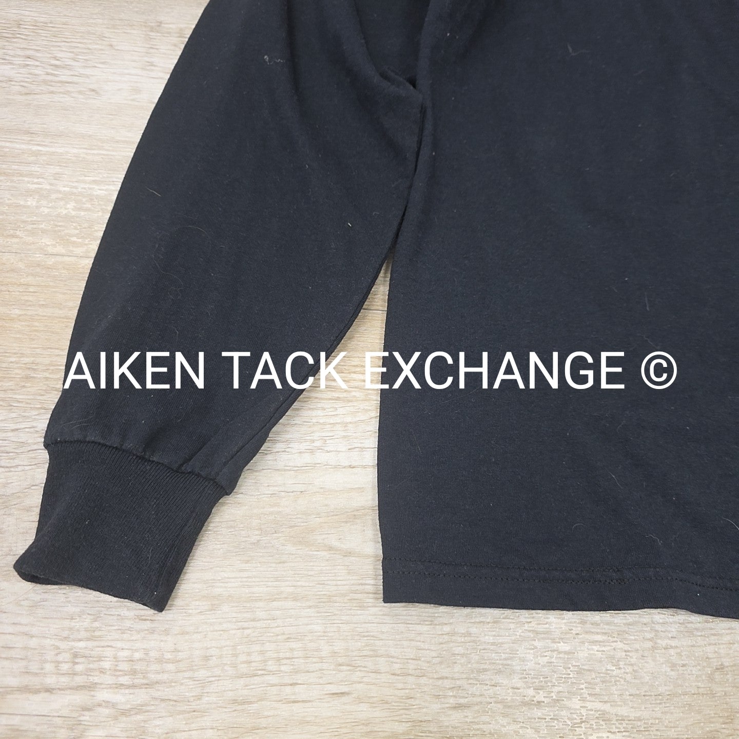 Black Country Long Sleeve Collared Top, Size Medium