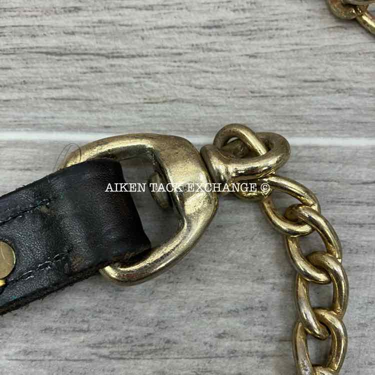 Leather Lead with Brass Plated Chain