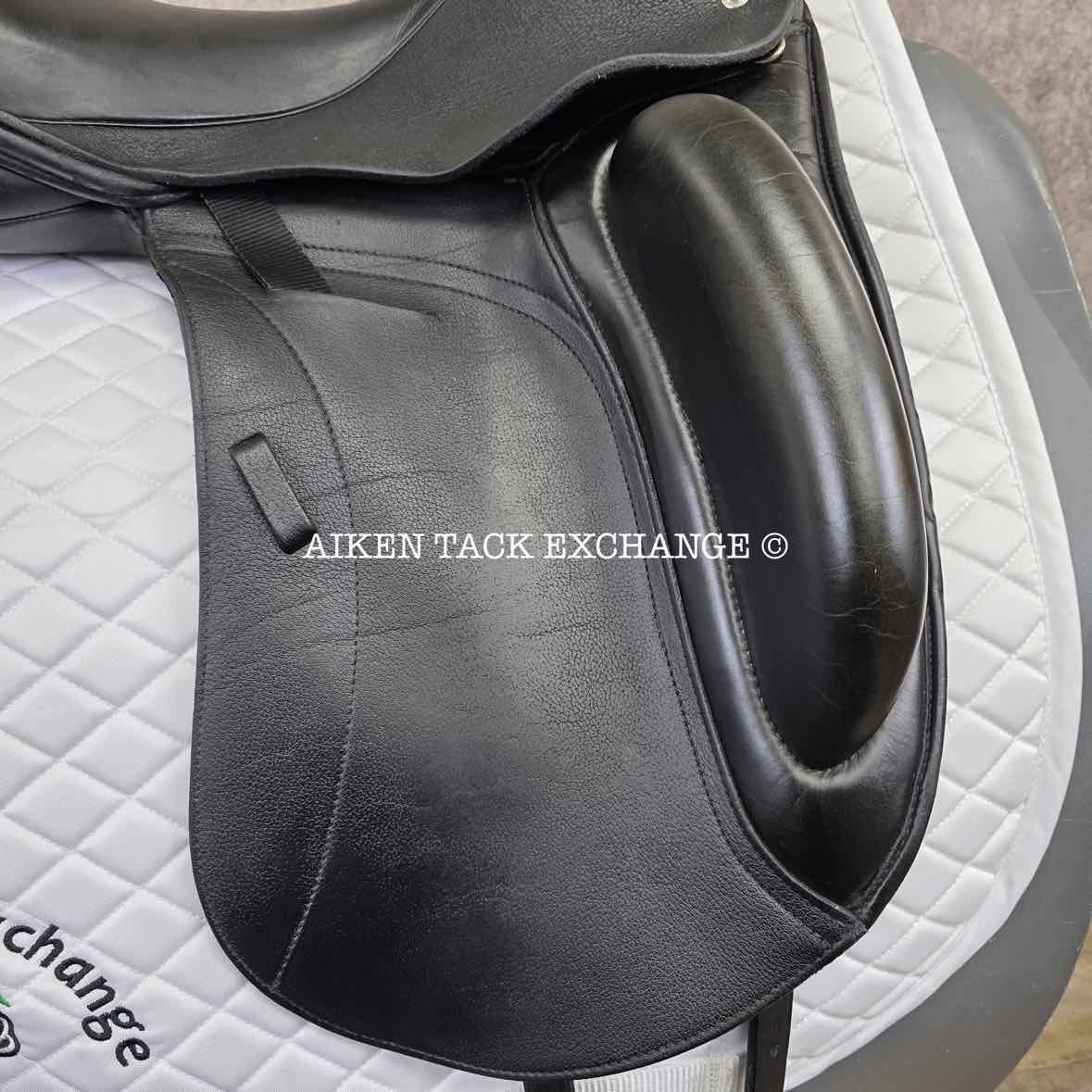 2017 Custom Saddlery Wolfgang Omni Monoflap Dressage Saddle, 17.5" Seat, Adjustable Tree, Wool Flocked Panels
