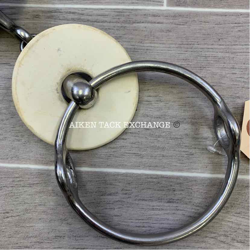 Single Joint Large Ring Polo Gag Bit w/ Bit Guards 5"