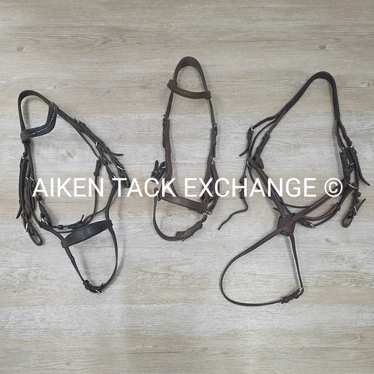 BARGAIN BUNDLE: 2 Mismatched Bridles & 1 Micklem Bridle, Size Full