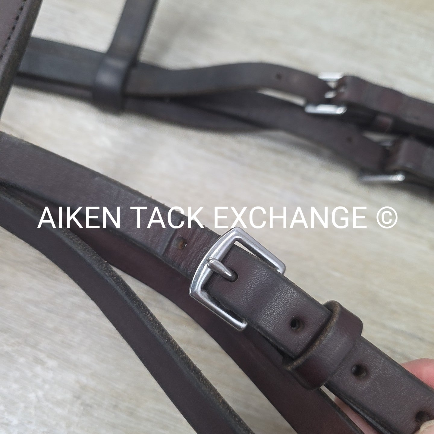 Plain Raised Heavy Duty Bridle, No Reins, Brown, Oversize