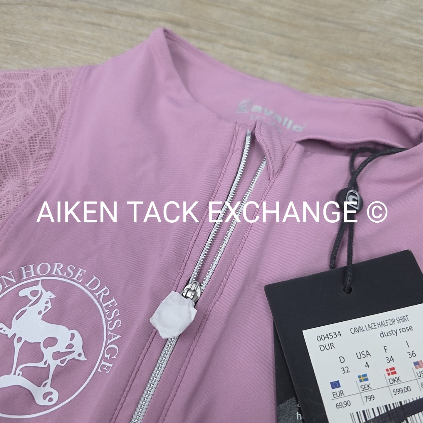 Cavallo Iron Horse Dressage Lace Short Sleeve Top, Size 4