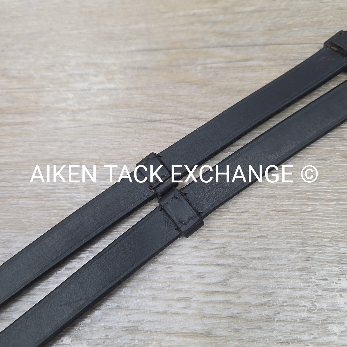 Leather Reins with Hand Stops, Black, 56"