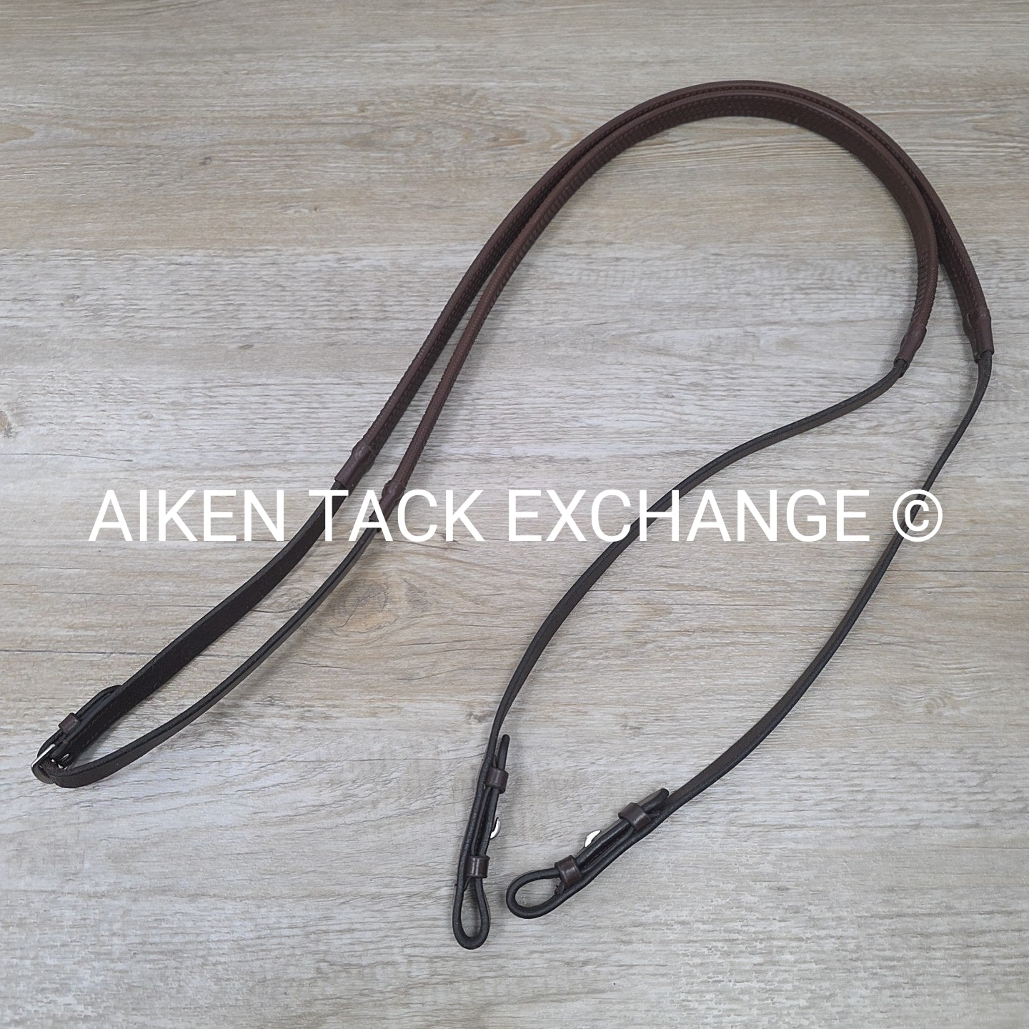 KL Select Black Oak Rubber Reins, Brown, Size Full