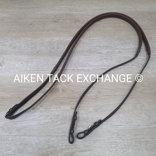 KL Select Black Oak Rubber Reins, Brown, Size Full