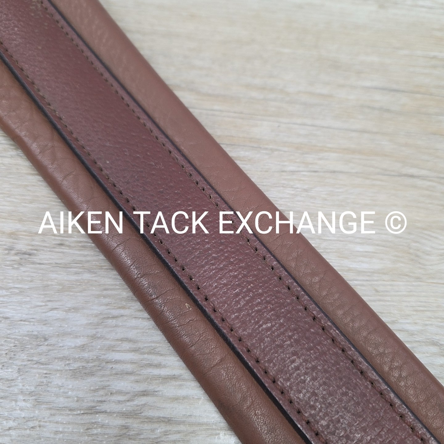 Leather Girth with Single End Elastic, Brown 54"