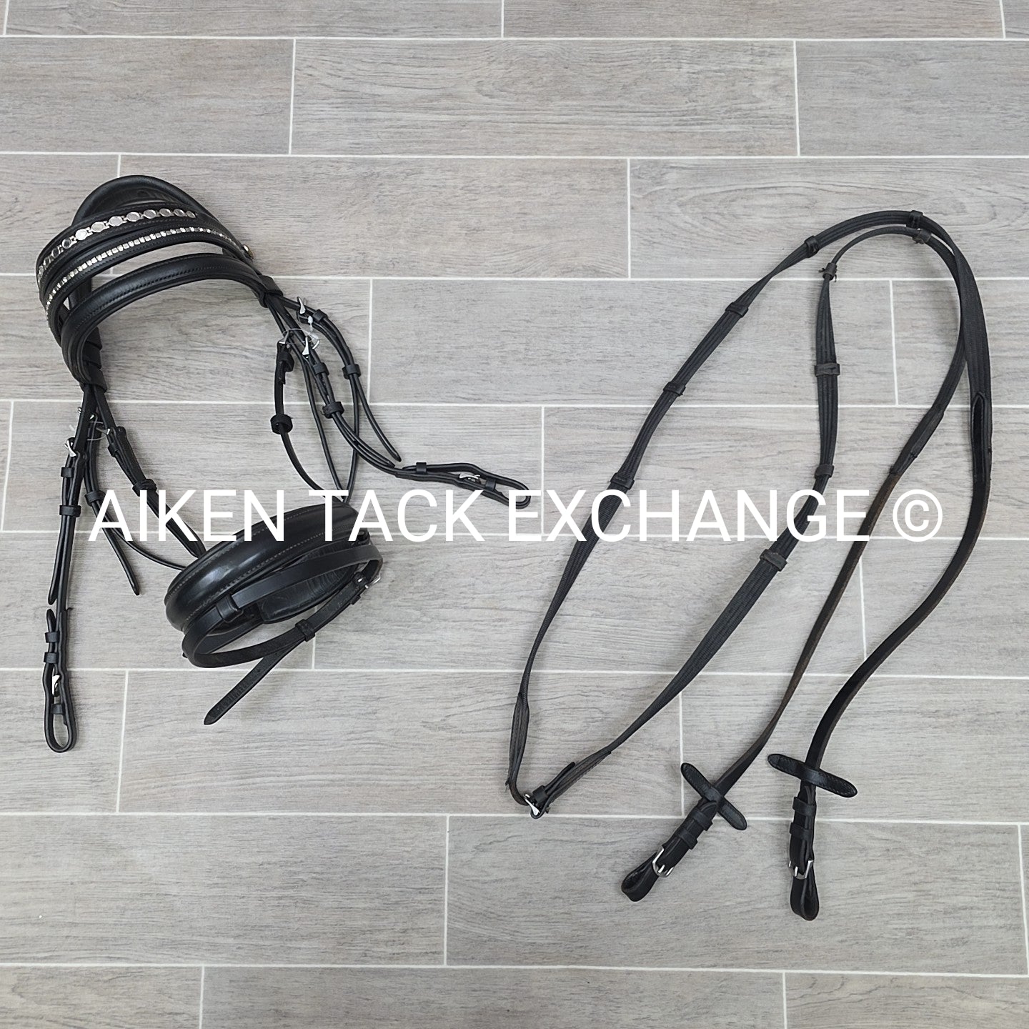 Kieffer Monocrown Bridle with Cotton Web Reins & 2 Extra Browbands, Size Full