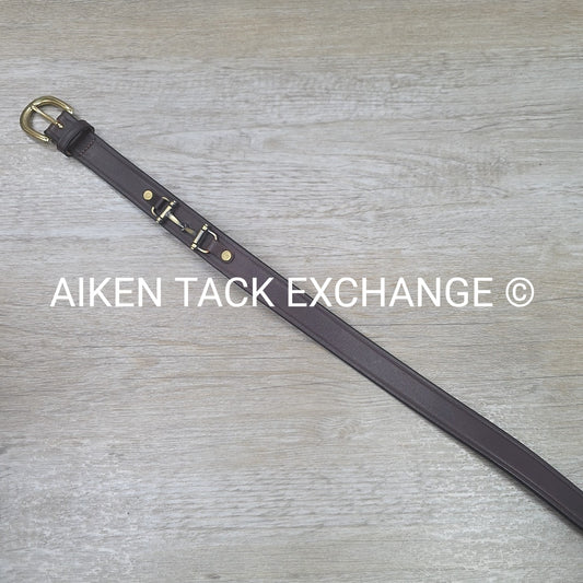 Tory Leather Snaffle Bit Belt, Brown, 34