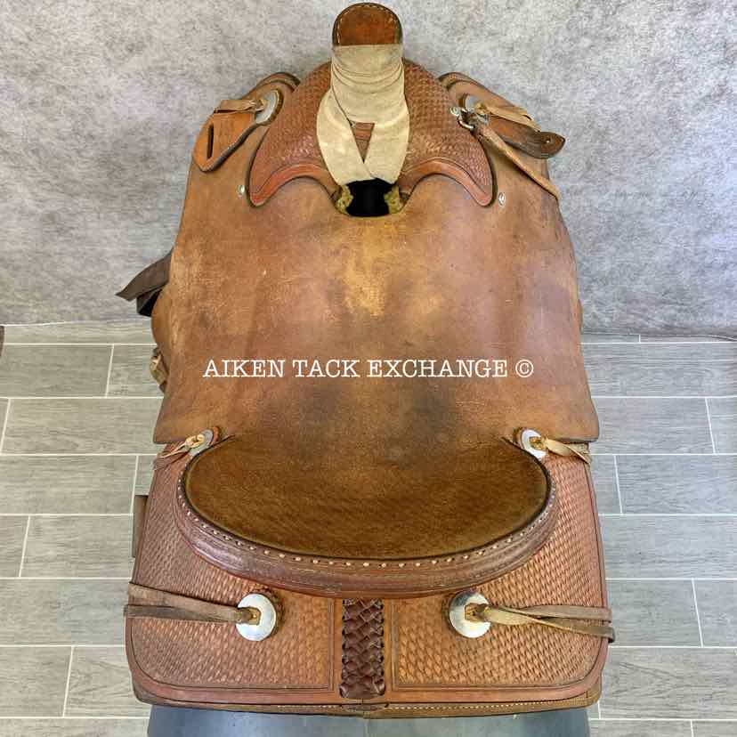 **SOLD** Marty Byrd Saddle Shop Roping Western Saddle, 16" Seat, Regular Tree - Semi QH Bars